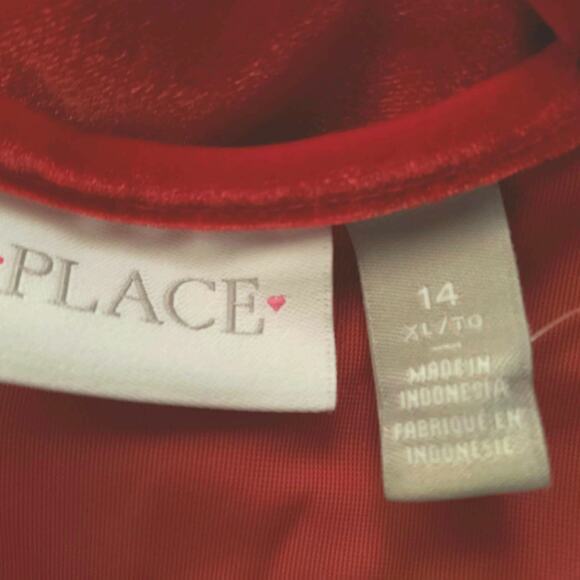 Childrens Place Girls XL 14 Red Velvet Cross Back Dress Fit & Flare - Picture 3 of 3